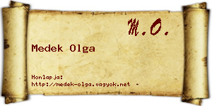 Medek Olga névjegykártya